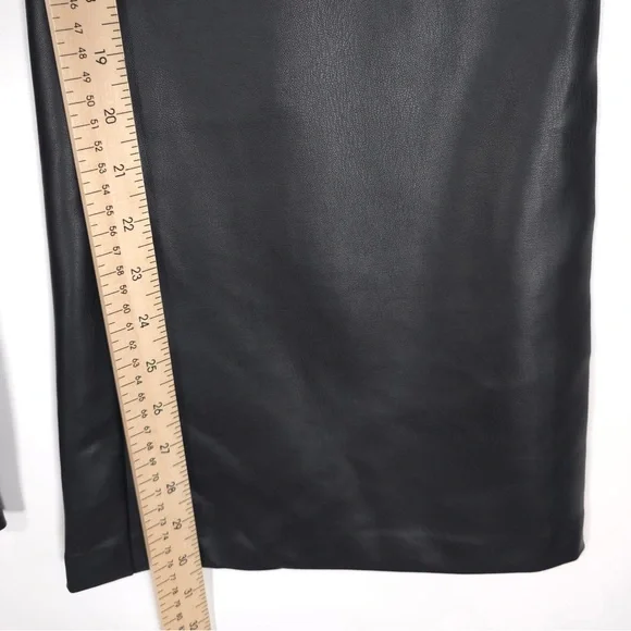 Anthropologie Hutch FAUX LEATHER Pants Flare Black Size‎ 4